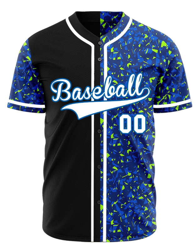 Custom Blue Gradient Lines Dark Blue Baseball Jersey