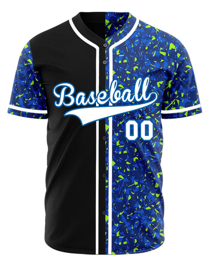 Custom Blue Gradient Lines Dark Blue Baseball Jersey