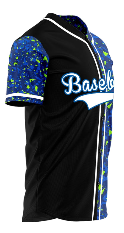 Custom Blue Gradient Lines Dark Blue Baseball Jersey