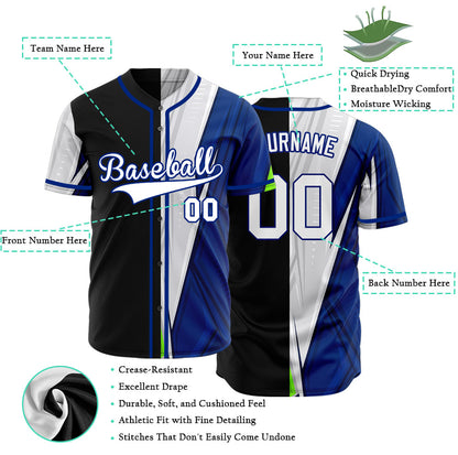 Custom Blue Grey Horizontal Line Baseball Jersey