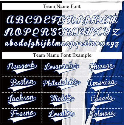 Custom Blue Grey Horizontal Line Baseball Jersey