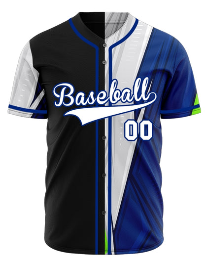 Custom Blue Grey Horizontal Line Baseball Jersey