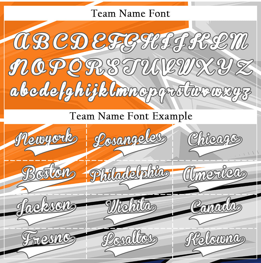 Custom Blue Grey Orange Lines Half Baseball Jersey