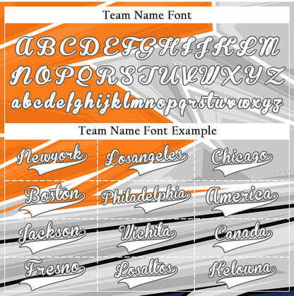 Custom Blue Grey Orange Lines Half Baseball Jersey