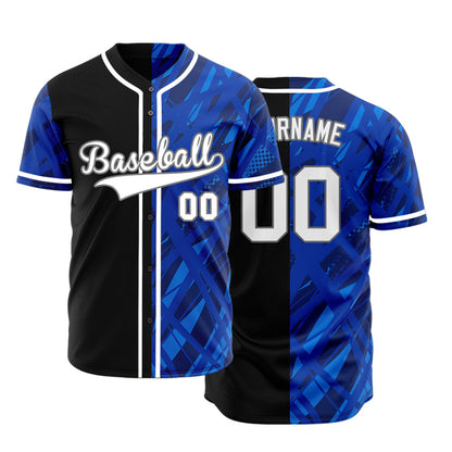 Custom Blue Leopard Yellow Baseball Jersey