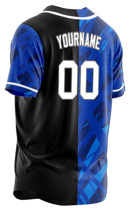 Custom Blue Leopard Yellow Baseball Jersey