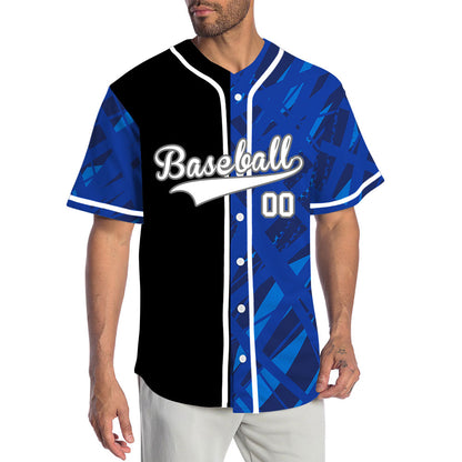 Custom Blue Leopard Yellow Baseball Jersey
