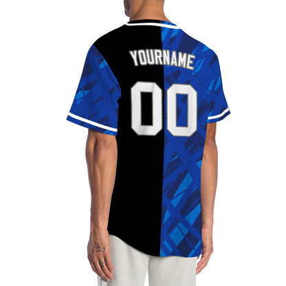 Custom Blue Leopard Yellow Baseball Jersey