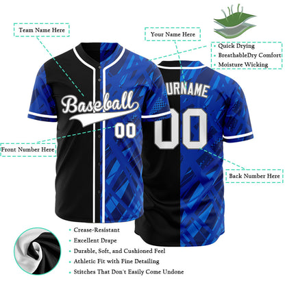 Custom Blue Leopard Yellow Baseball Jersey
