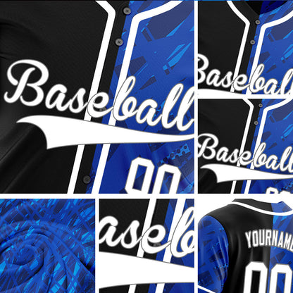 Custom Blue Leopard Yellow Baseball Jersey