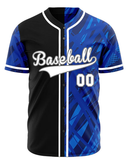 Custom Blue Leopard Yellow Baseball Jersey
