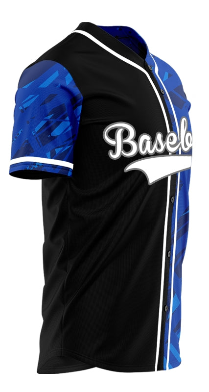 Custom Blue Leopard Yellow Baseball Jersey