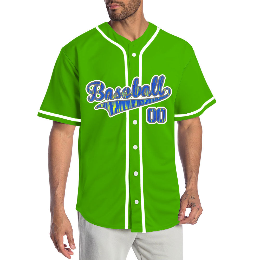 Custom Blue Orange Colorful Baseball Jersey