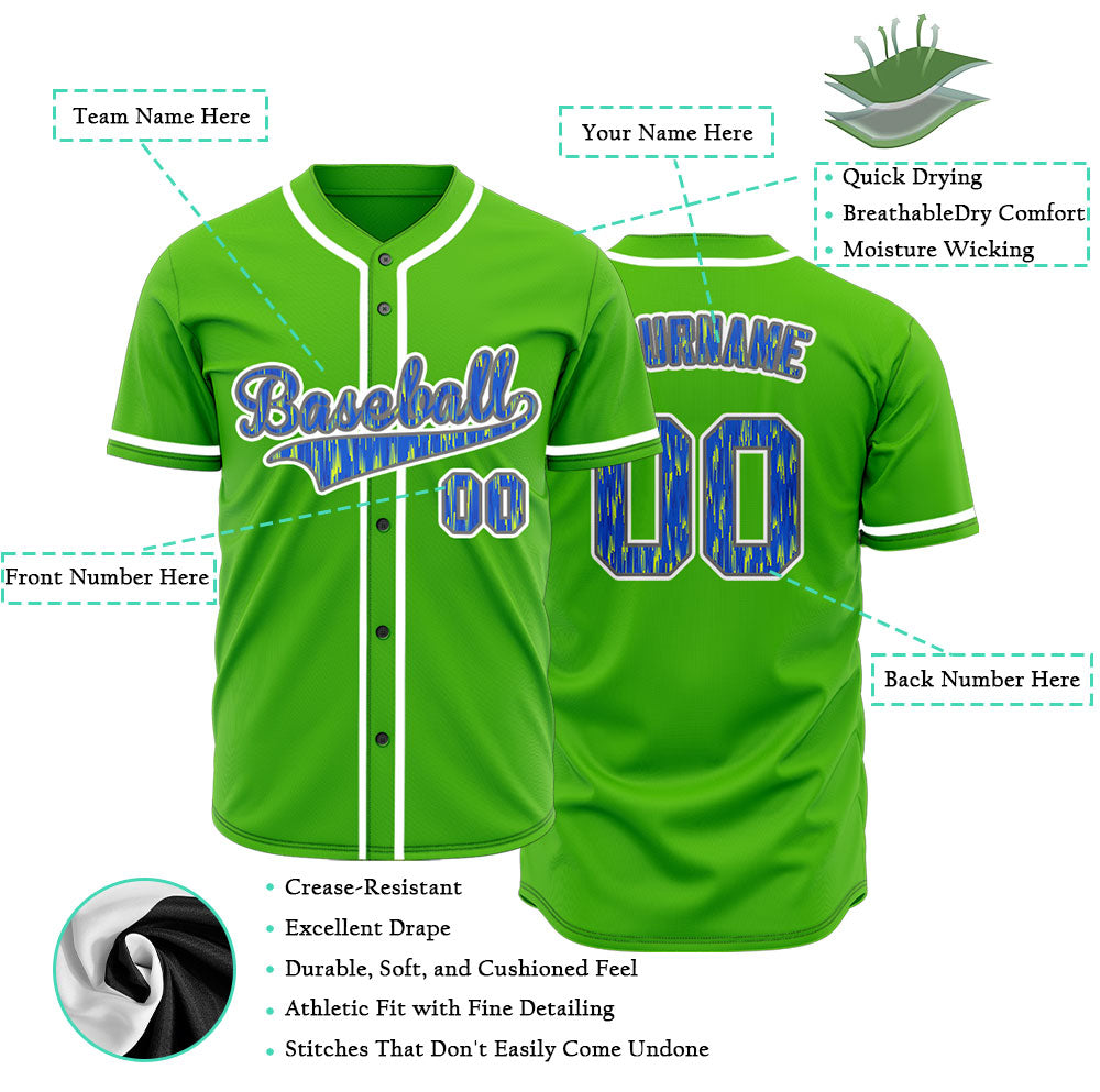 Custom Blue Orange Colorful Baseball Jersey