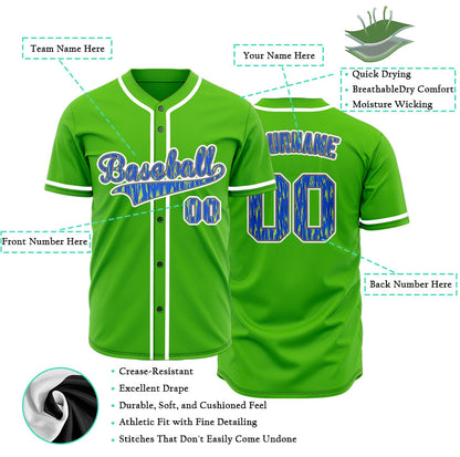 Custom Blue Orange Colorful Baseball Jersey