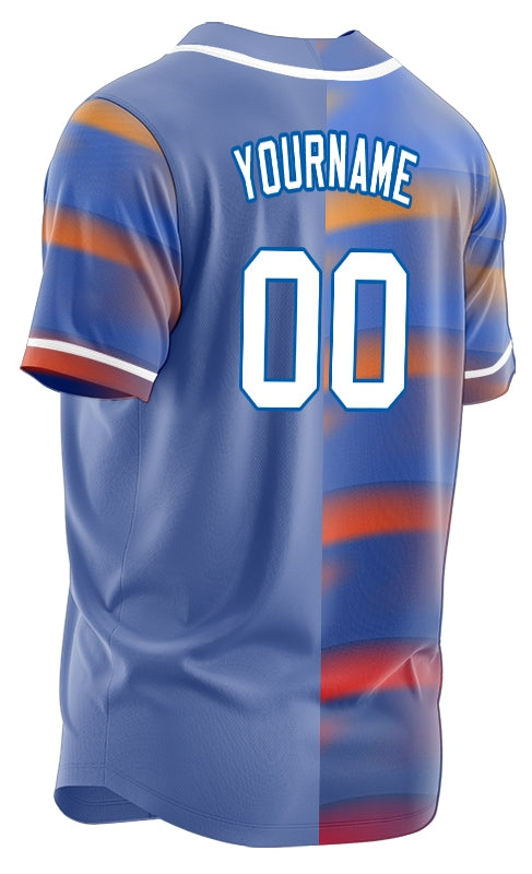 Custom Blue Orange Grey Baseball Jersey