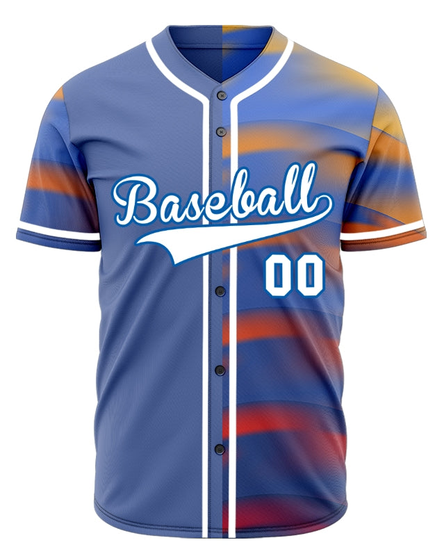 Custom Blue Orange Grey Baseball Jersey