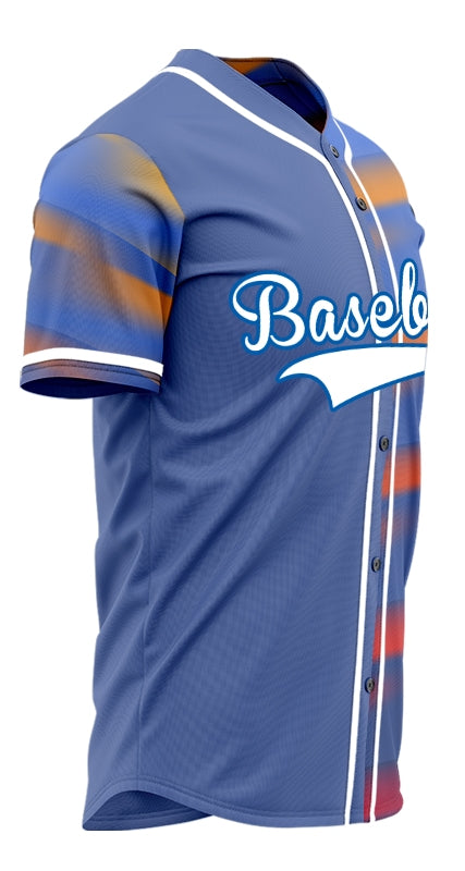 Custom Blue Orange Grey Baseball Jersey