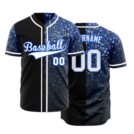 Custom Blue Red Dark Purple Grain Baseball Jersey
