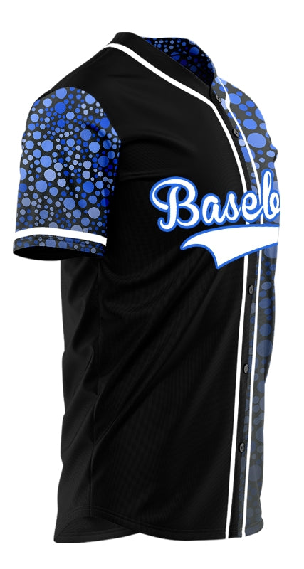 Custom Blue Red Dark Purple Grain Baseball Jersey