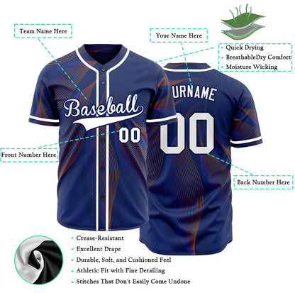 Custom Blue Red Grid Dark Blue Baseball Jersey