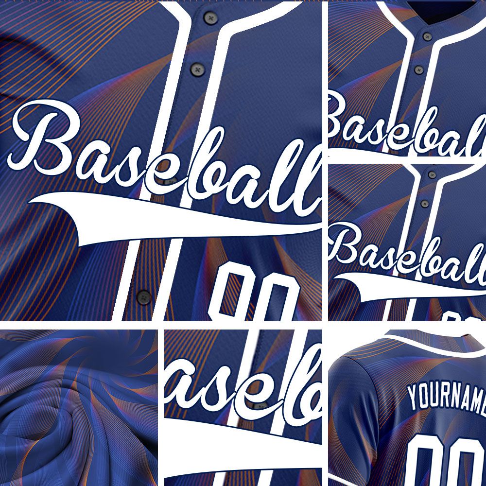 Custom Blue Red Grid Dark Blue Baseball Jersey