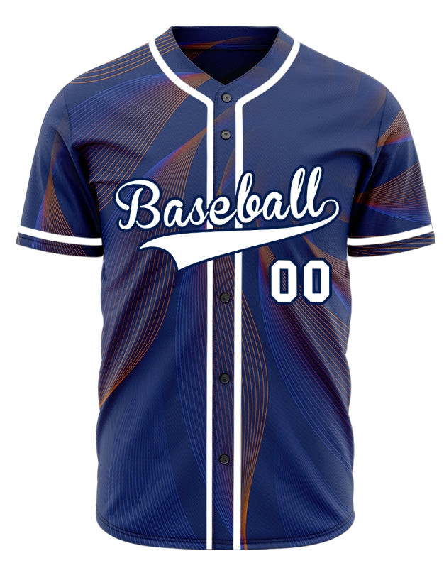 Custom Blue Red Grid Dark Blue Baseball Jersey