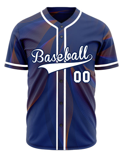 Custom Blue Red Grid Dark Blue Baseball Jersey