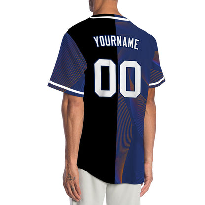 Custom Blue Red Lines Baseball Jersey