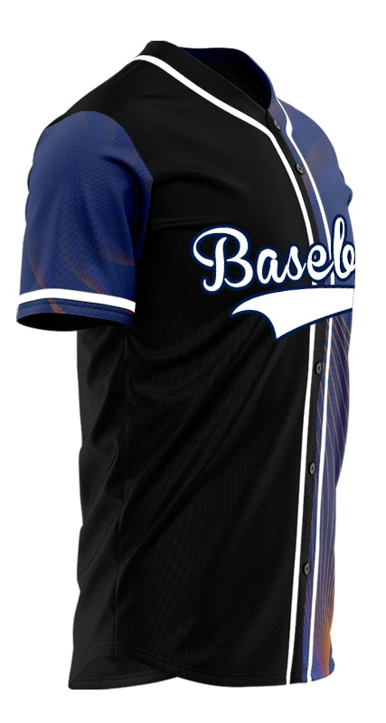 Custom Blue Red Lines Baseball Jersey