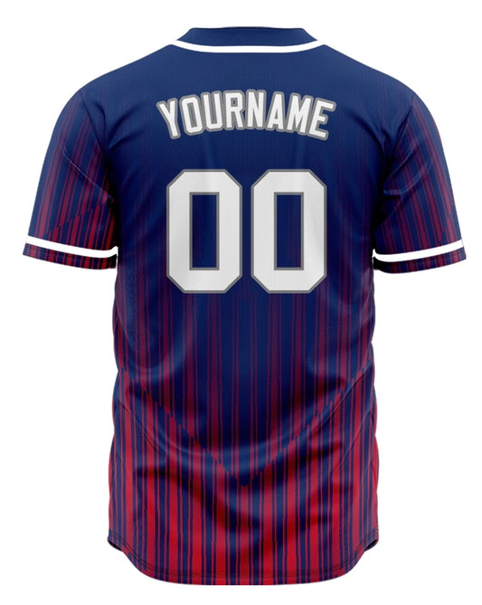 Custom Blue Red Ray Half Baseball Jersey