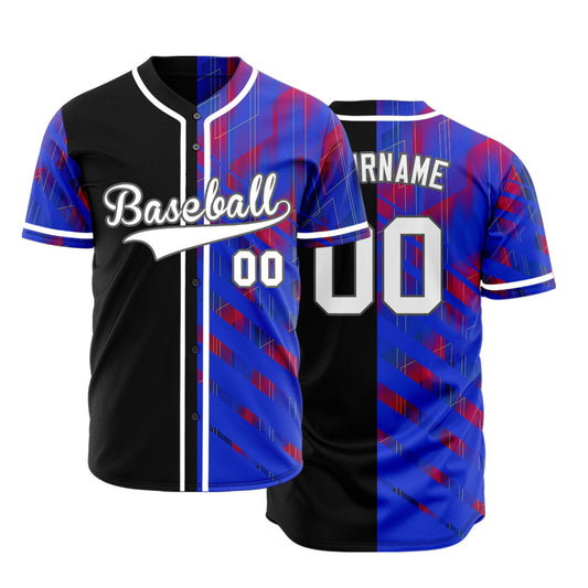 Custom Blue Red Twill Baseball Jersey