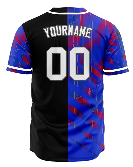 Custom Blue Red Twill Baseball Jersey