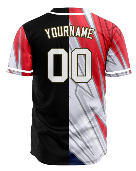 Custom Blue Red Yellow Ink Baseball Jersey