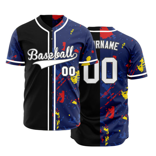 Custom Blue Spiral Grain Baseball Jersey