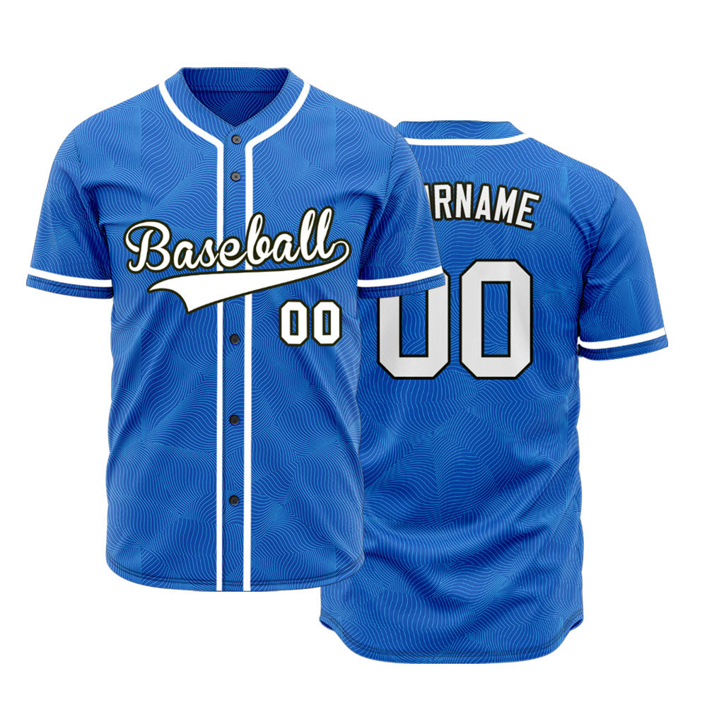 Custom Blue Spiral Grain Half Baseball Jersey