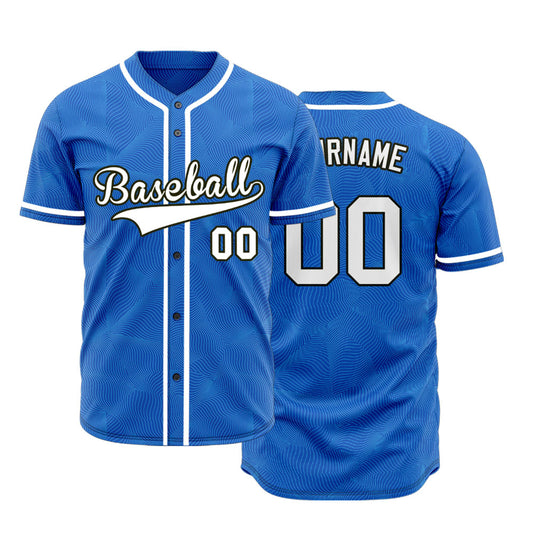 Custom Blue Spiral Grain Half Baseball Jersey