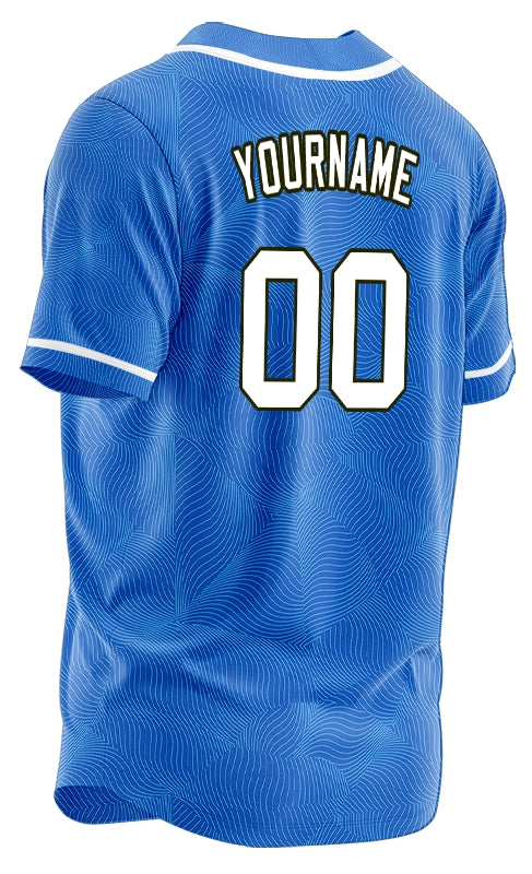 Custom Blue Spiral Grain Half Baseball Jersey