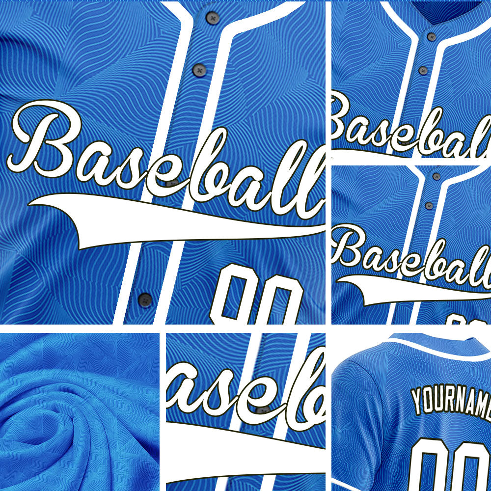 Custom Blue Spiral Grain Half Baseball Jersey