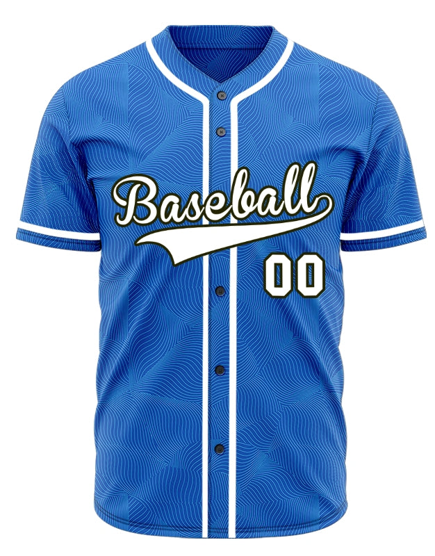Custom Blue Spiral Grain Half Baseball Jersey