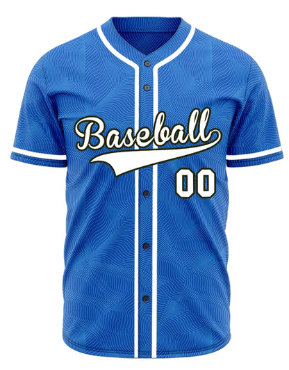 Custom Blue Spiral Grain Half Baseball Jersey