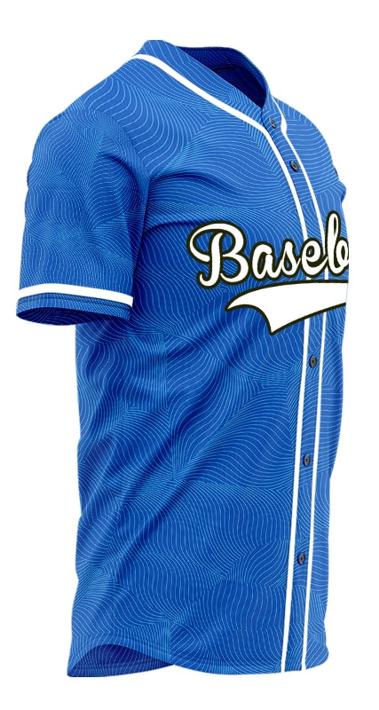 Custom Blue Spiral Grain Half Baseball Jersey