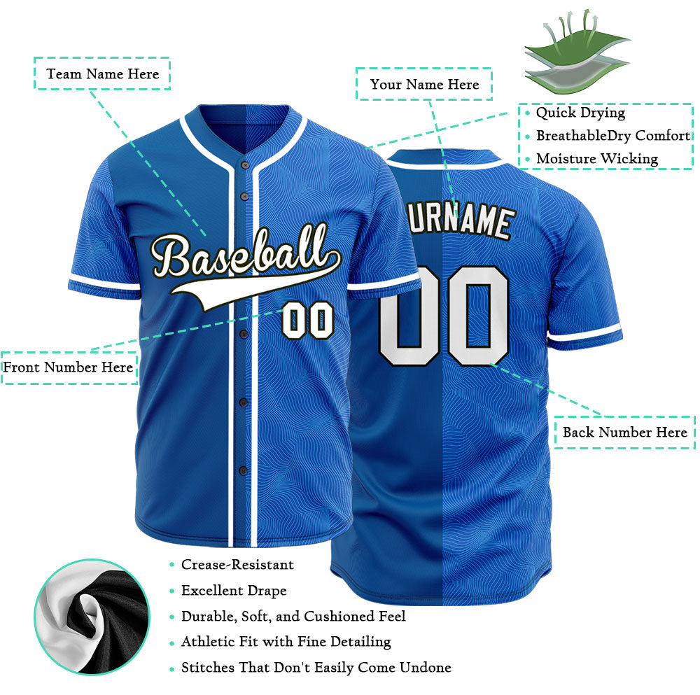 Custom Blue Sport Twill Baseball Jersey