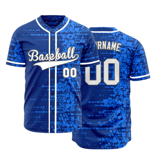 Custom Blue Straight Line Dots Baseball Jersey