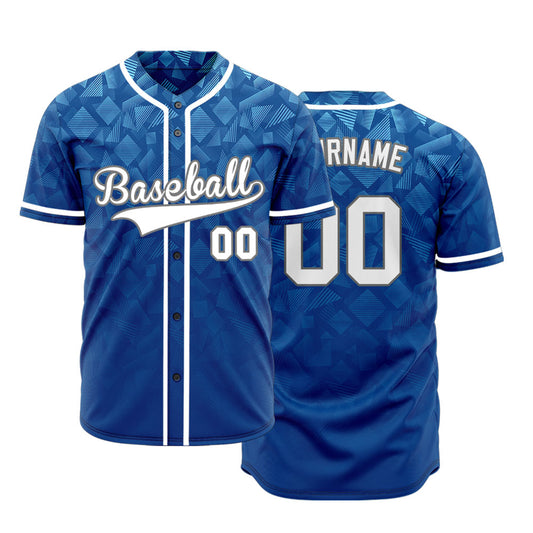 Custom Blue Triangle Square Baseball Jersey