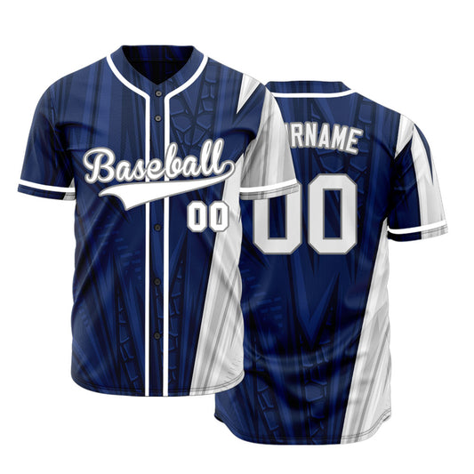 Custom Blue White Twill Baseball Jersey
