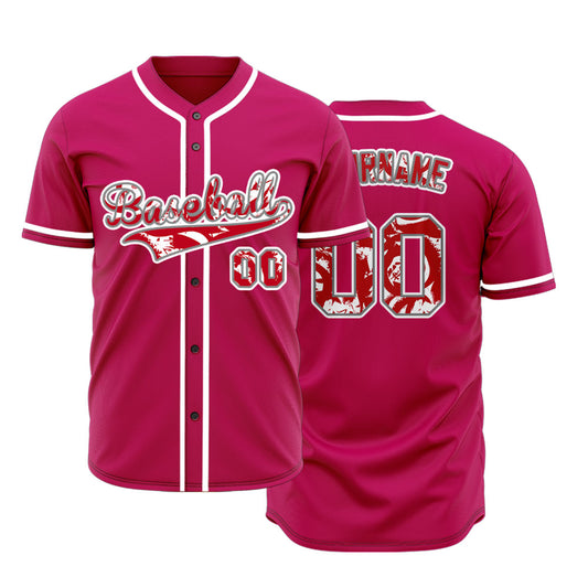 Custom Circle Ink White Red Baseball Jersey