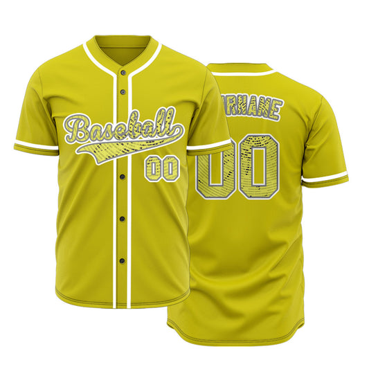Custom Circle Yellow Baseball Jersey