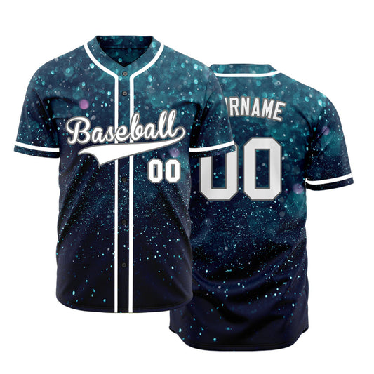 Custom Dark Blue Purple Starry Sky Baseball Jersey