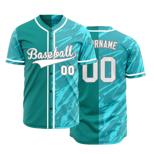 Custom Dark Blue Scratches Half Baseball Jersey